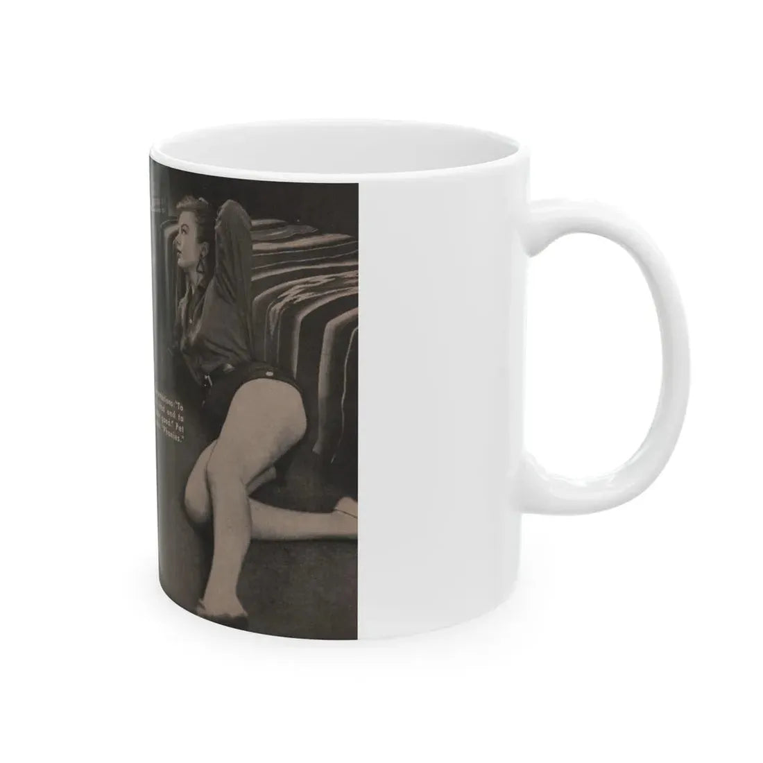 Leslie Parrish #153 - People Pocket Mag. 5-4-55 - 2 B&W Photos, 1 Caption & Article (Vintage Female Icon) White Coffee Mug - Go Mug Yourself
