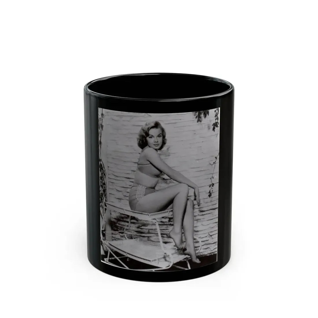 Leslie Parrish #42 1 (Vintage Female Icon) Black Coffee Mug 11oz - Go Mug Yourself
