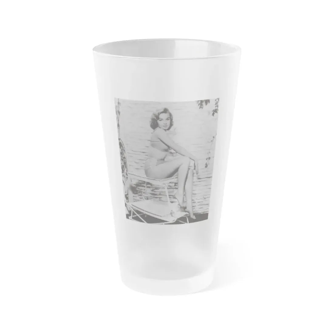 Leslie Parrish #42 1 (Vintage Female Icon) Frosted Pint Glass 16oz 16oz Frosted - Go Mug Yourself