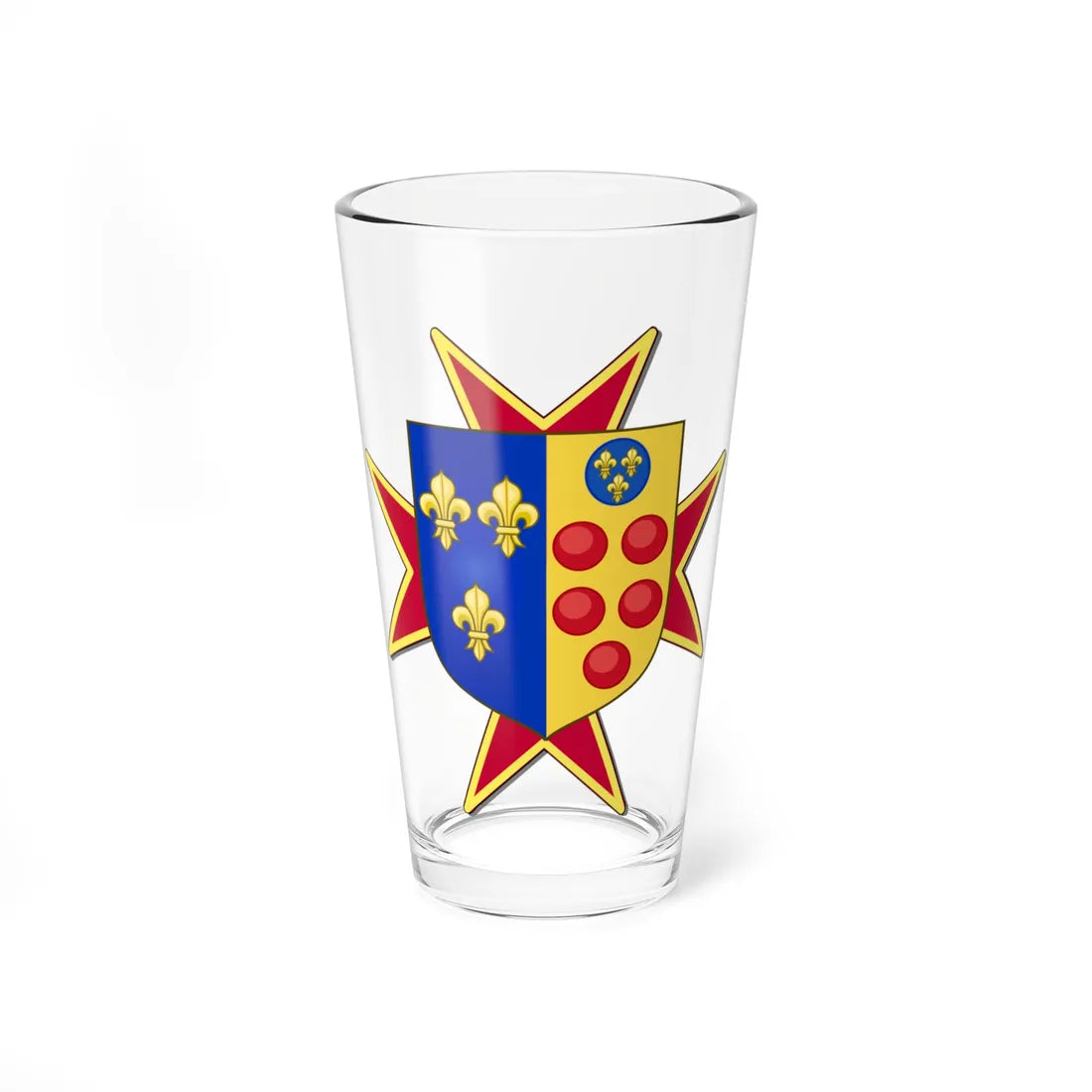 Lesser Arms of Etruria with Cross of Saint Stephen (Italy) (Coat of Arms) Pint Glass 16oz 16oz - Go Mug Yourself