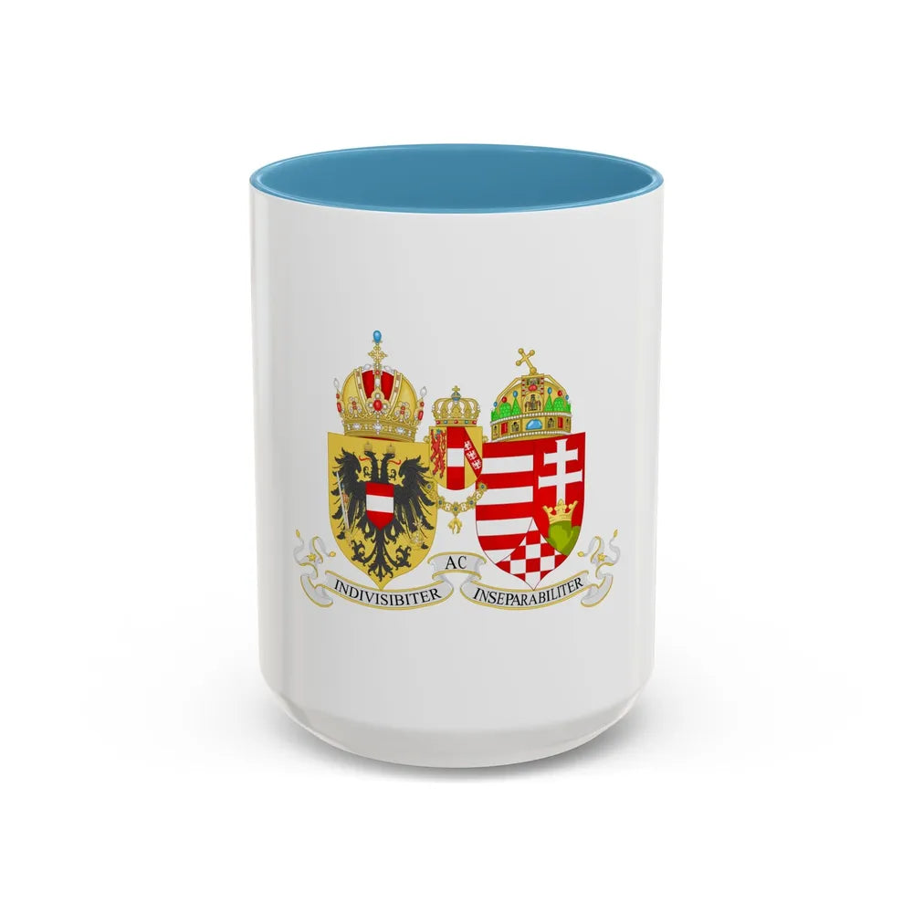 Lesser Coat of arms of Austria-Hungary - Accent Coffee Mug 15oz Light Blue - Go Mug Yourself