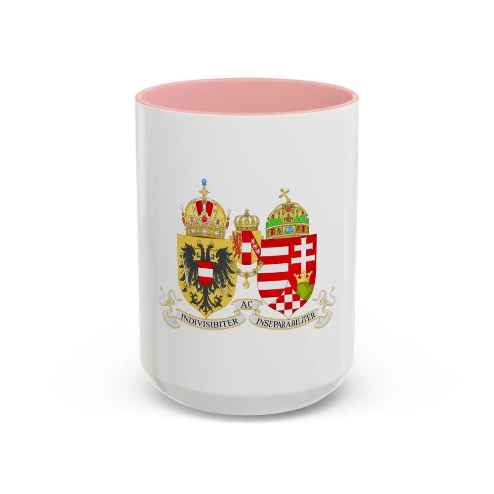 Lesser Coat of arms of Austria-Hungary - Accent Coffee Mug 15oz Pink - Go Mug Yourself