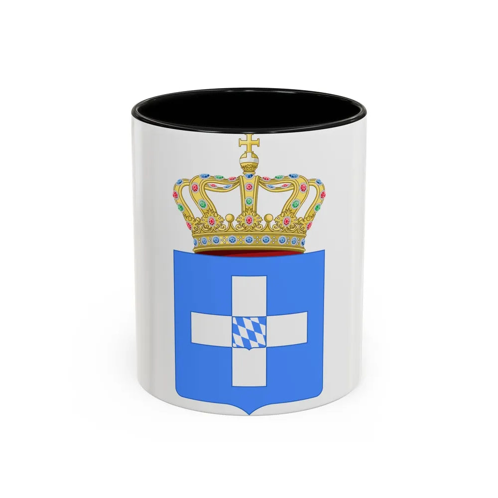 Lesser Coat of Arms of Greece (Wittelsbach) - Accent Coffee Mug 11oz Black - Go Mug Yourself