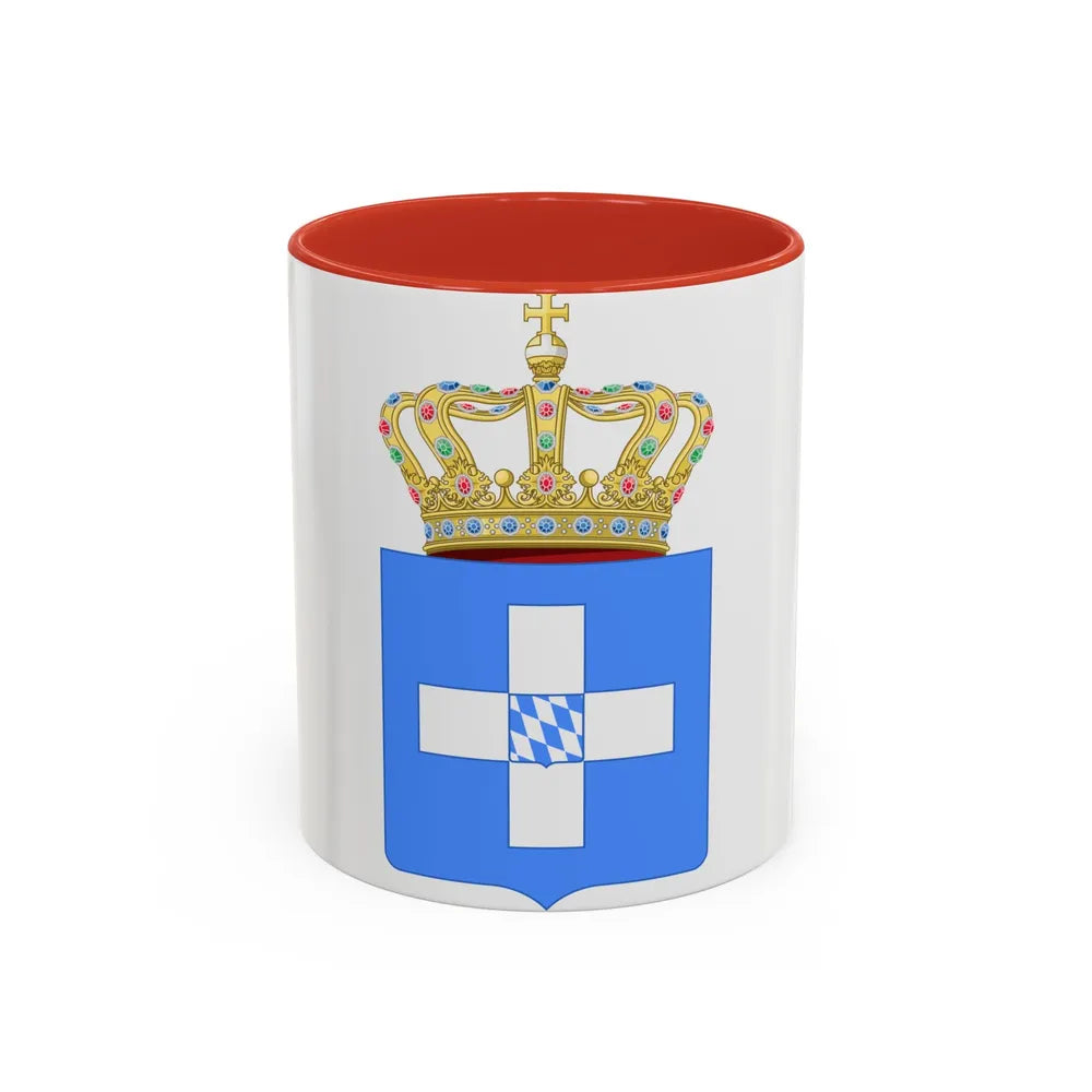 Lesser Coat of Arms of Greece (Wittelsbach) - Accent Coffee Mug 11oz Red - Go Mug Yourself