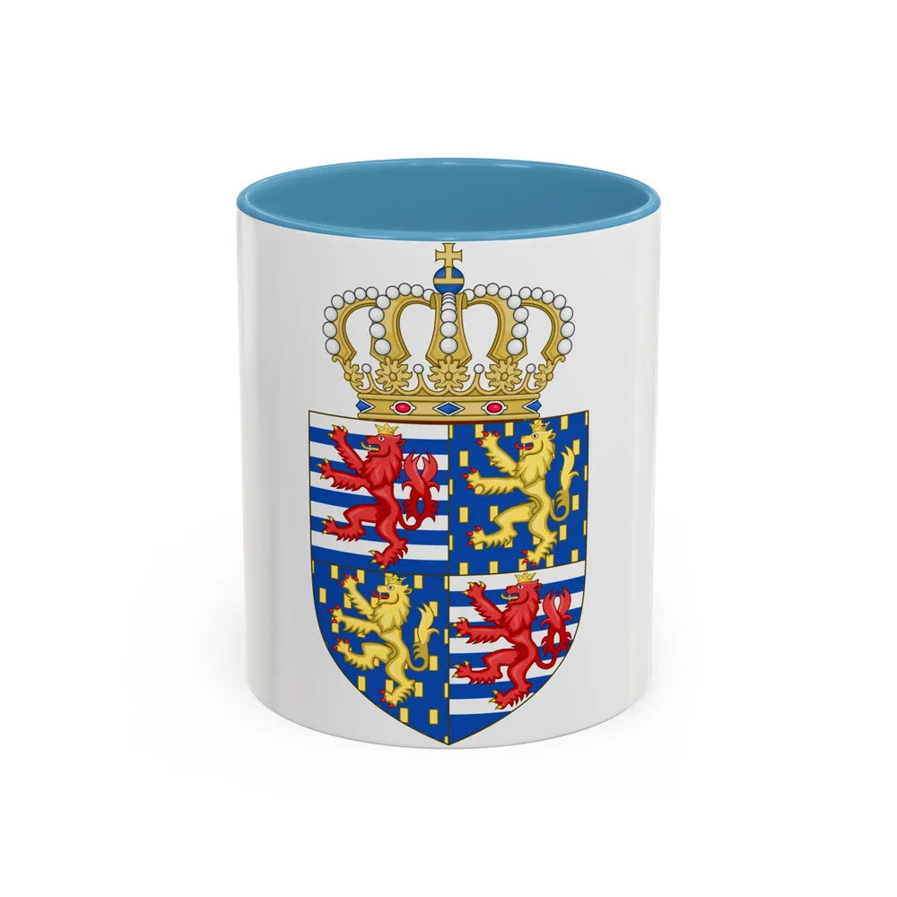 Lesser coat of arms of the Grand Duke of Luxembourg (2000) - Accent Coffee Mug 11oz Light Blue - Go Mug Yourself