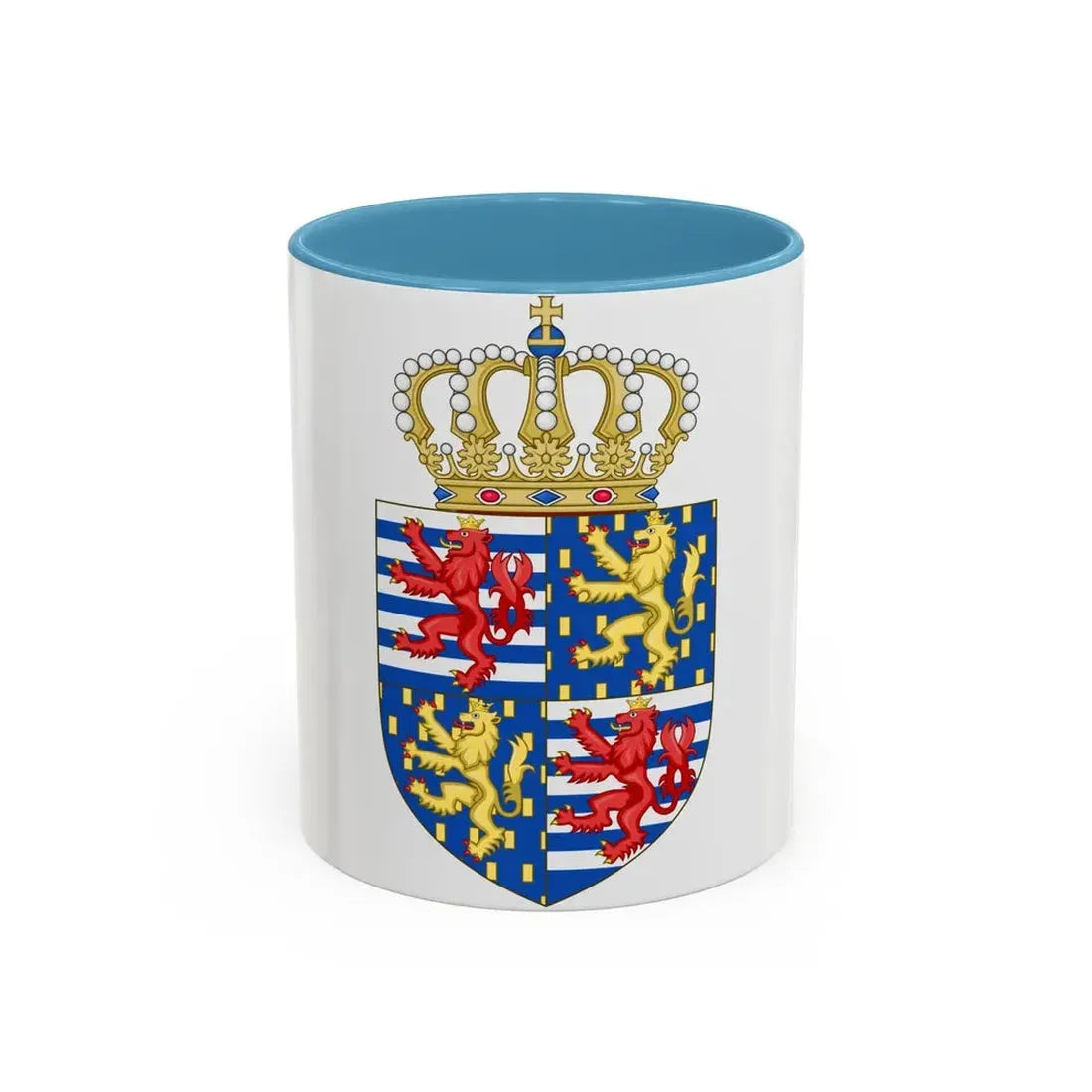 Lesser coat of arms of the Grand Duke of Luxembourg (2000) - Accent Coffee Mug 11oz Light Blue - Go Mug Yourself