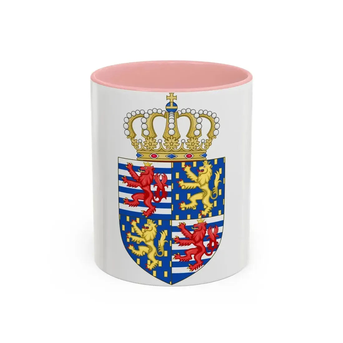 Lesser coat of arms of the Grand Duke of Luxembourg (2000) - Accent Coffee Mug 11oz Pink - Go Mug Yourself