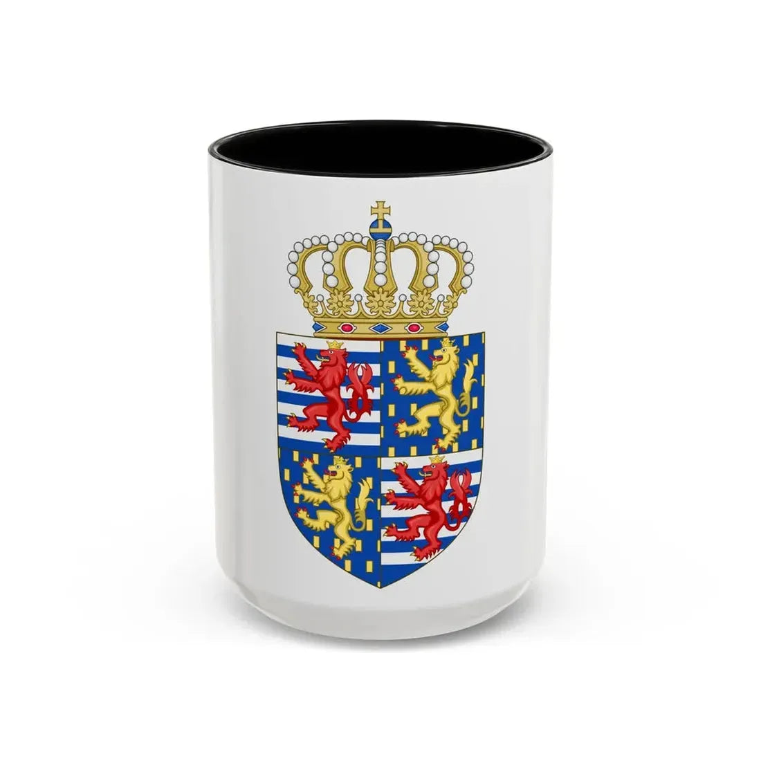 Lesser coat of arms of the Grand Duke of Luxembourg (2000) - Accent Coffee Mug 15oz Black - Go Mug Yourself