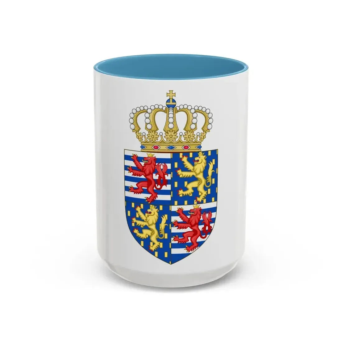 Lesser coat of arms of the Grand Duke of Luxembourg (2000) - Accent Coffee Mug 15oz Light Blue - Go Mug Yourself