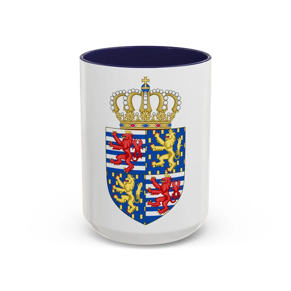 Lesser coat of arms of the Grand Duke of Luxembourg (2000) - Accent Coffee Mug 15oz Navy - Go Mug Yourself