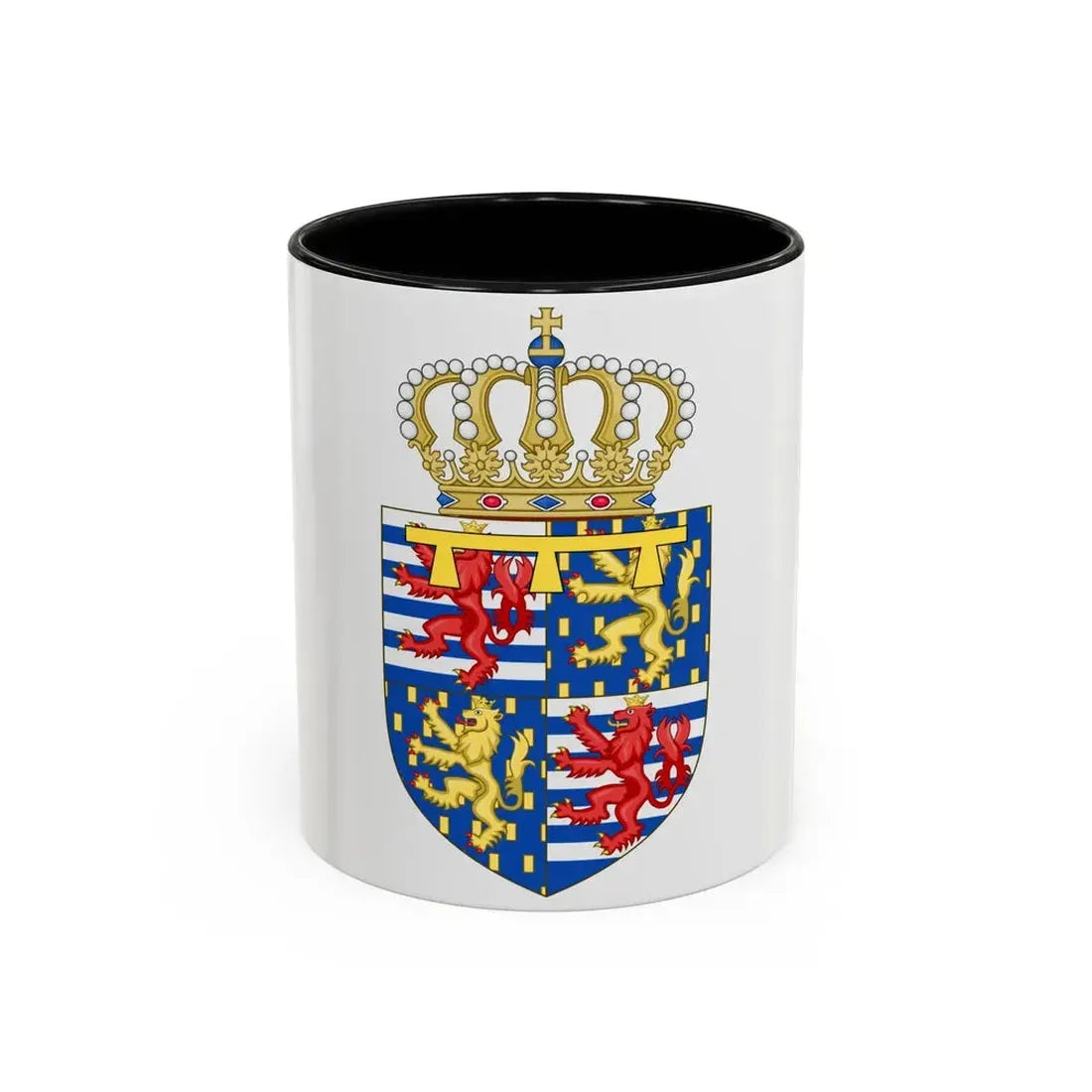 Lesser coat of arms of the Hereditary Grand Duke of Luxembourg (2000) - Accent Coffee Mug 11oz Black - Go Mug Yourself