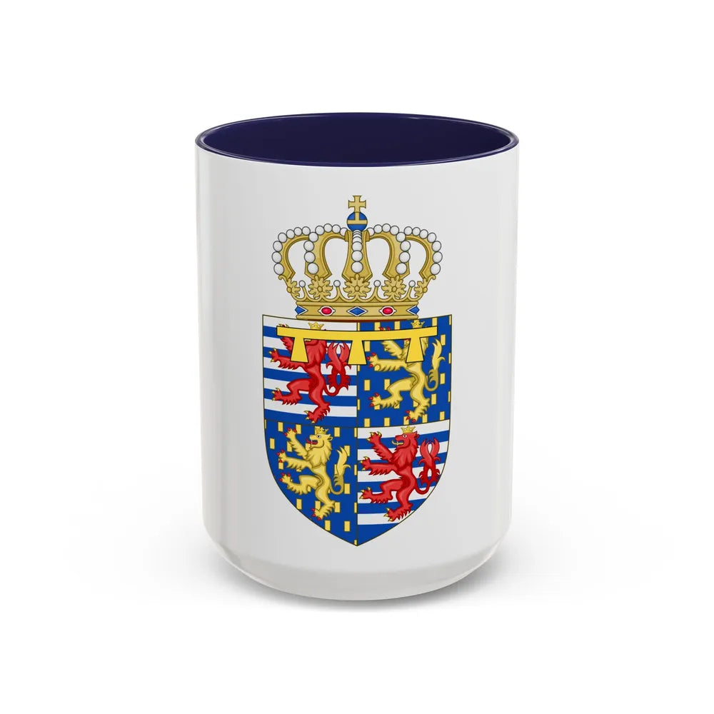 Lesser coat of arms of the Hereditary Grand Duke of Luxembourg (2000) - Accent Coffee Mug 15oz Navy - Go Mug Yourself