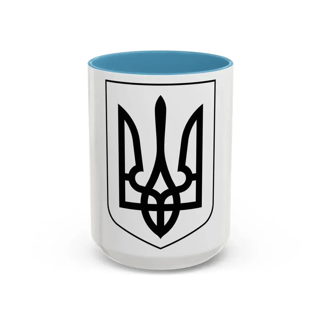 Lesser Coat of Arms of Ukraine 2 - Accent Coffee Mug 15oz Light Blue - Go Mug Yourself