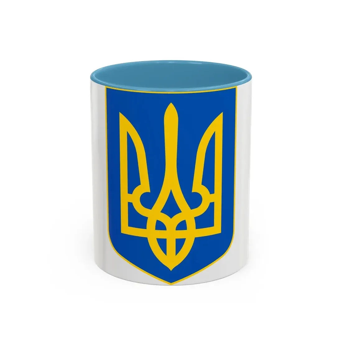 Lesser Coat of Arms of Ukraine - Accent Coffee Mug 11oz Light Blue - Go Mug Yourself