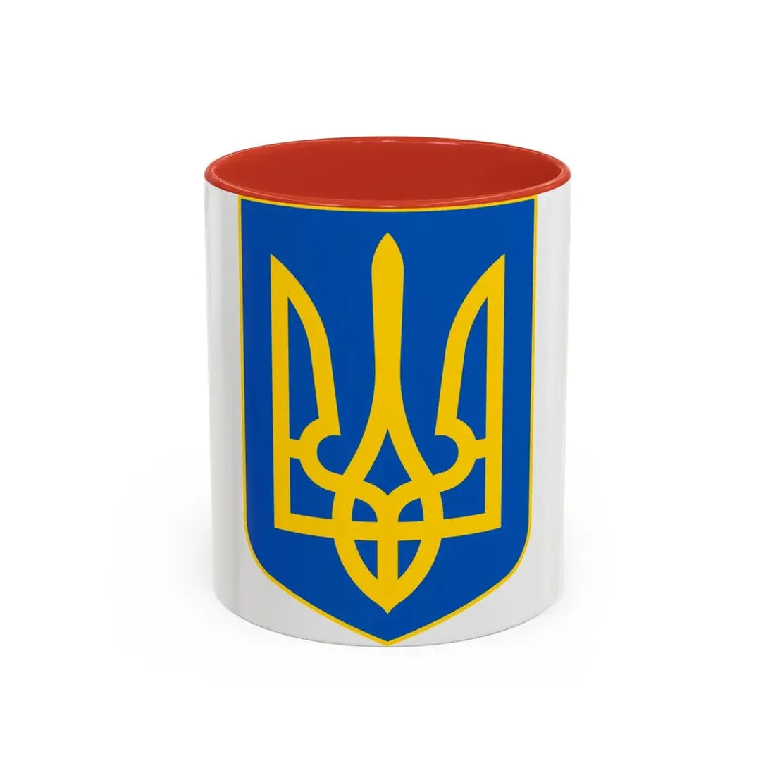 Lesser Coat of Arms of Ukraine - Accent Coffee Mug 11oz Red - Go Mug Yourself
