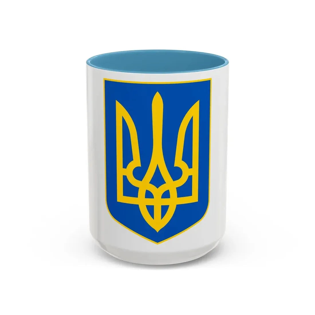 Lesser Coat of Arms of Ukraine - Accent Coffee Mug 15oz Light Blue - Go Mug Yourself