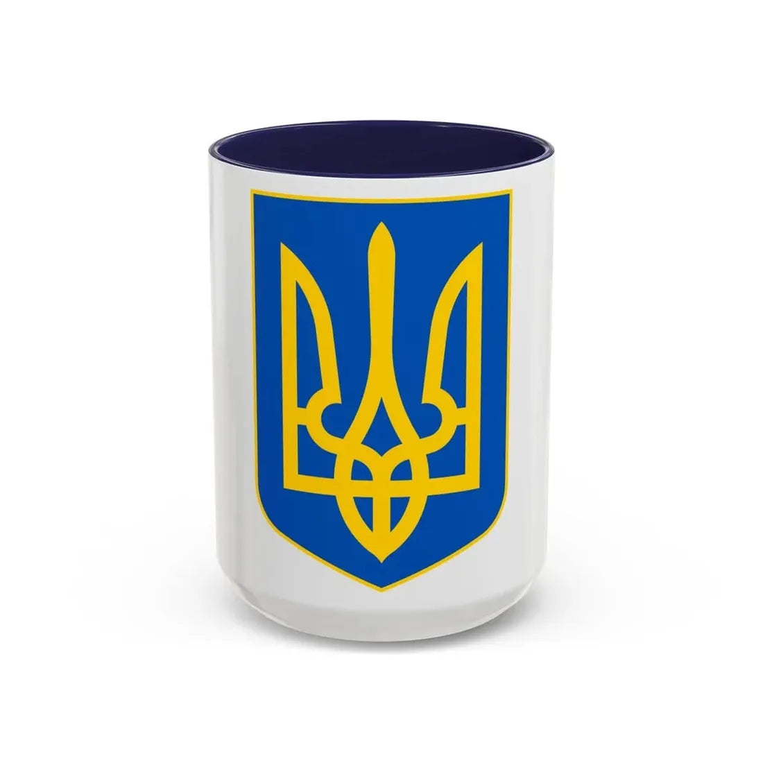 Lesser Coat of Arms of Ukraine - Accent Coffee Mug 15oz Navy - Go Mug Yourself
