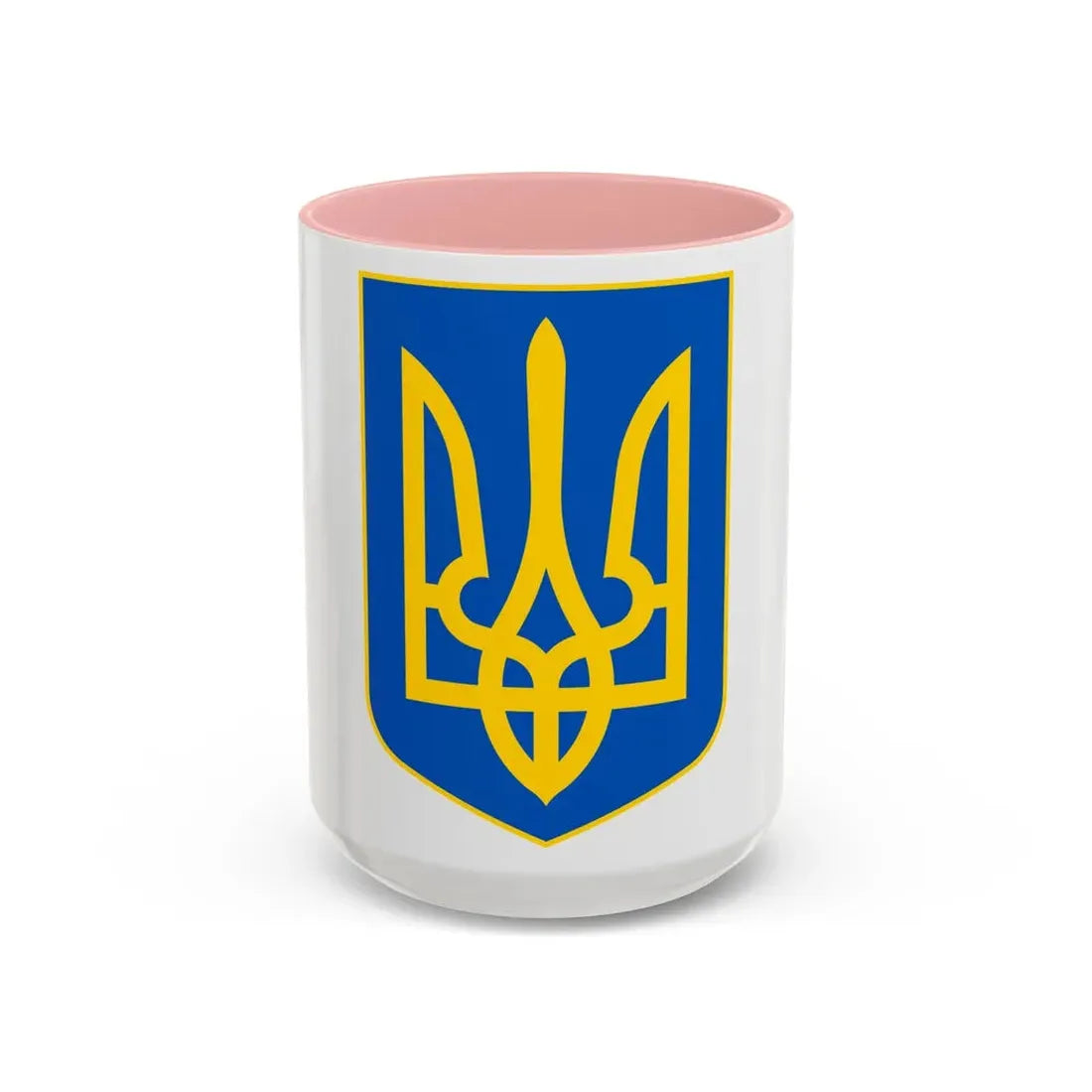 Lesser Coat of Arms of Ukraine - Accent Coffee Mug 15oz Pink - Go Mug Yourself