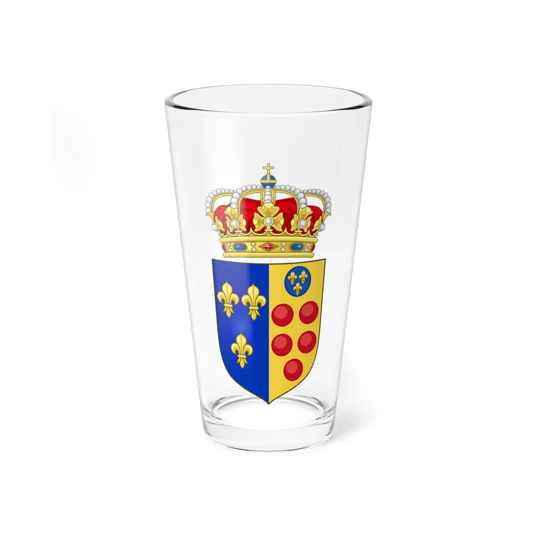 Lesser crowned Arms of Etruria (Italy) (Coat of Arms) Pint Glass 16oz 16oz - Go Mug Yourself