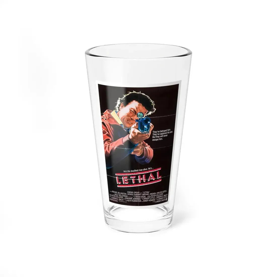 LETHAL 1985 Movie Poster - Pint Glass 16oz 16oz - Go Mug Yourself