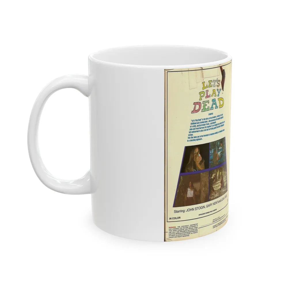 LETS PLAY DEAD (VHS COVER) - White Coffee Mug-Go Mug Yourself