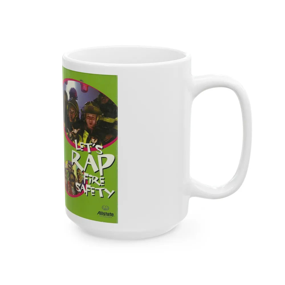 LETS RAP FIRE SAFETY (VHS COVER) - White Coffee Mug-Go Mug Yourself