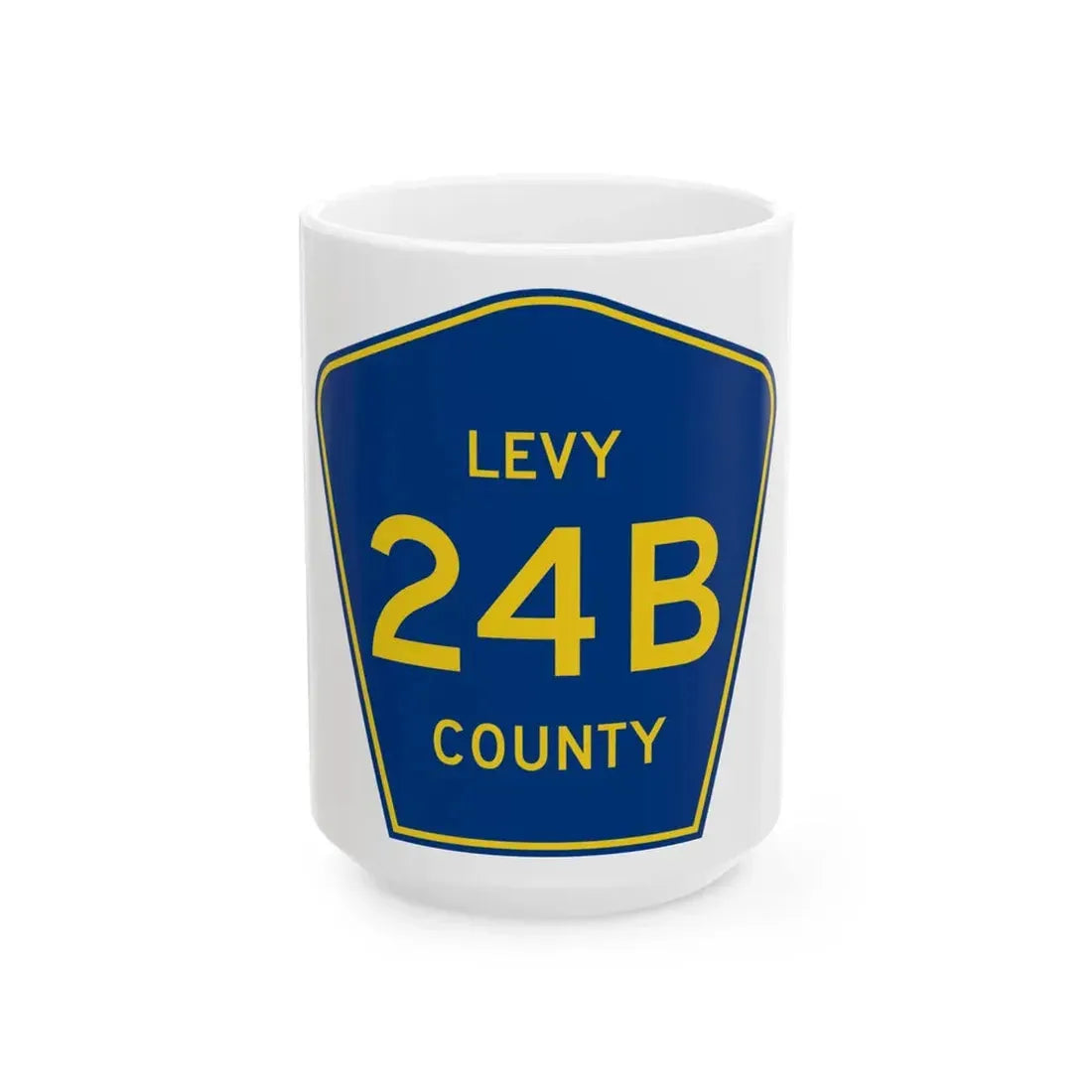 Levy County 24B (Florida) (Road Sign) White Coffee Mug 15oz - Go Mug Yourself