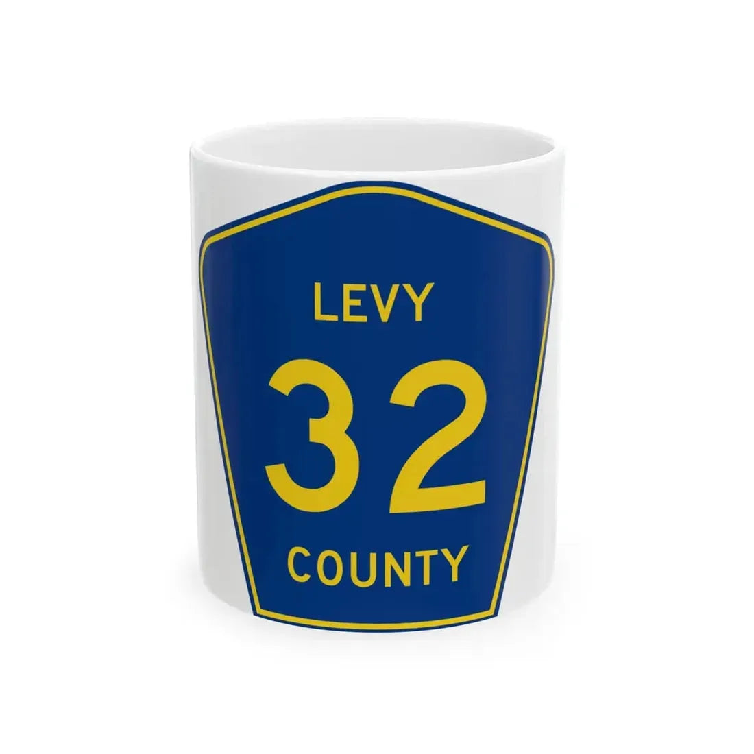 Levy County 32 (Florida) (Road Sign) White Coffee Mug 11oz - Go Mug Yourself