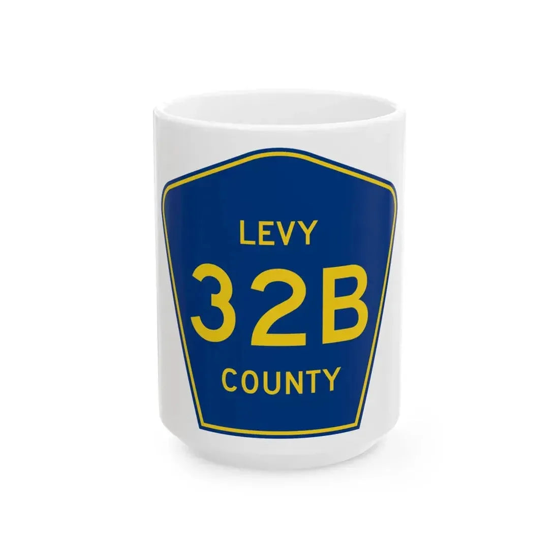 Levy County 32B (Florida) (Road Sign) White Coffee Mug 15oz - Go Mug Yourself
