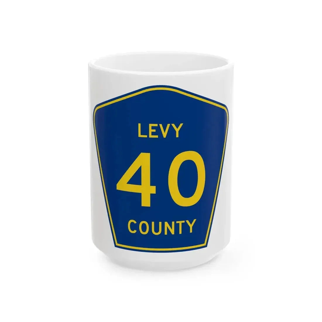 Levy County 40 (Florida) (Road Sign) White Coffee Mug 15oz - Go Mug Yourself