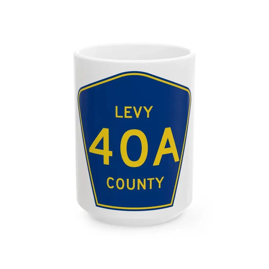 Levy County 40A (Florida) (Road Sign) White Coffee Mug 15oz - Go Mug Yourself