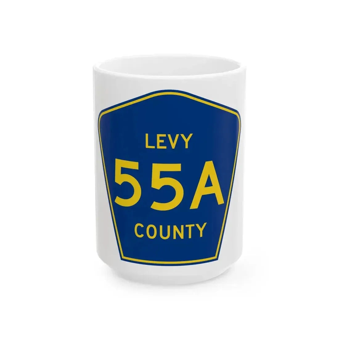 Levy County 55A (Florida) (Road Sign) White Coffee Mug 15oz - Go Mug Yourself