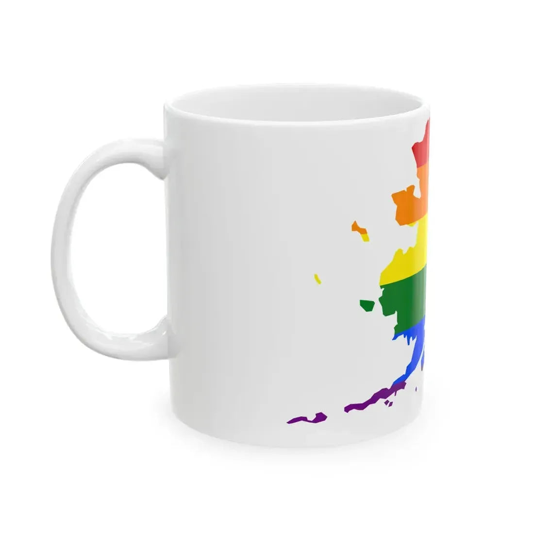 LGBT flag map of Alaska (United States) White Coffee Mug - Go Mug Yourself