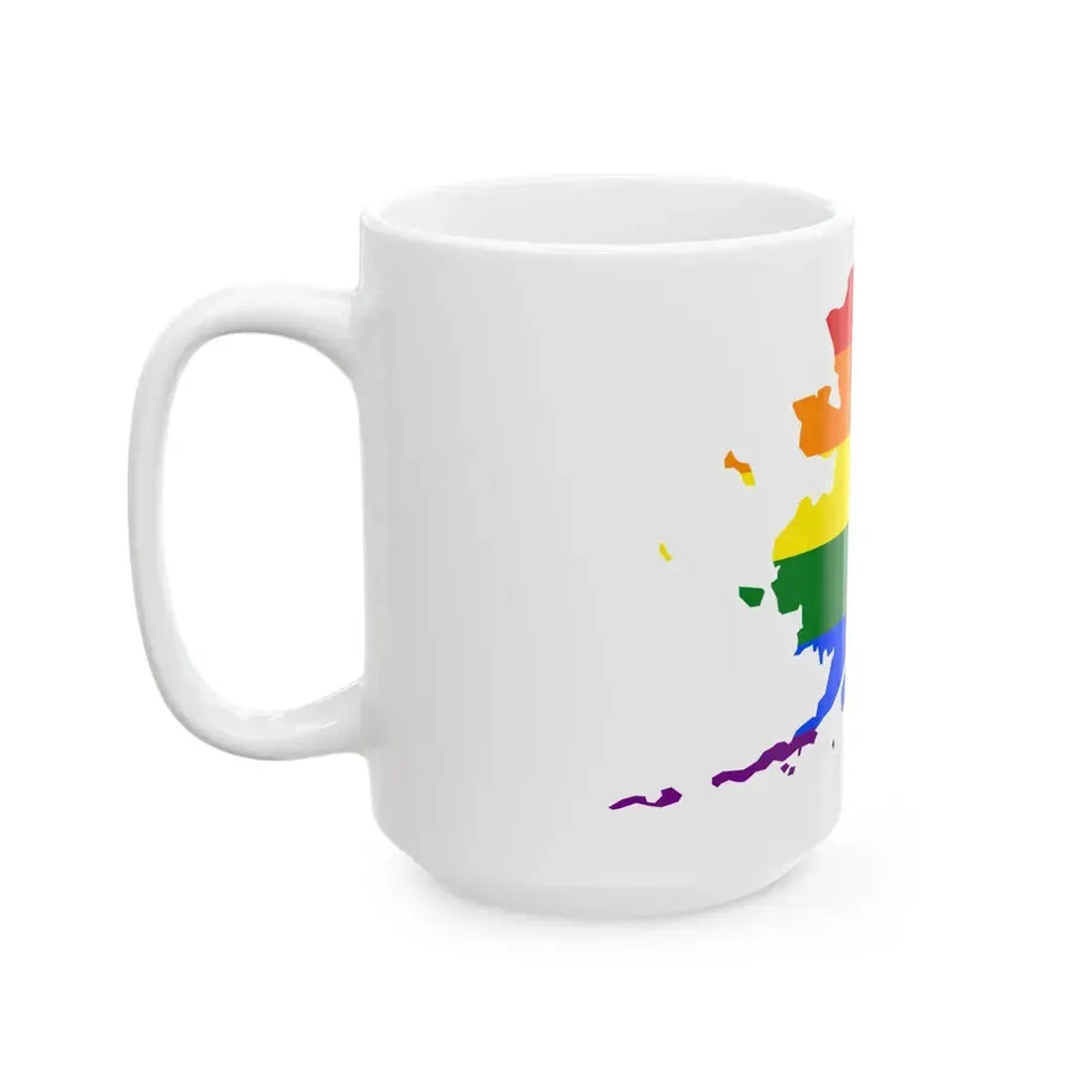 LGBT flag map of Alaska (United States) White Coffee Mug - Go Mug Yourself
