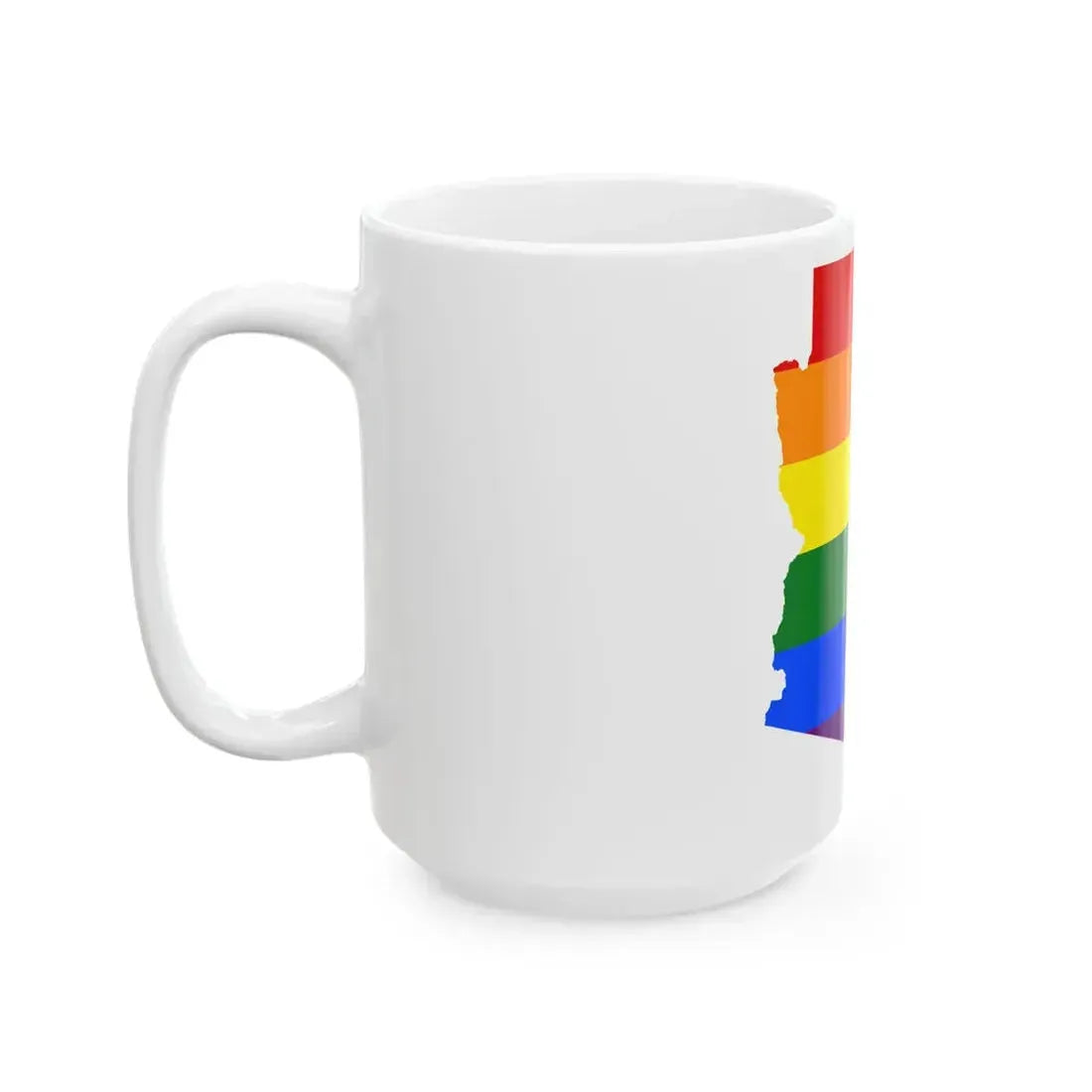 LGBT flag map of Arizona (United States) White Coffee Mug - Go Mug Yourself