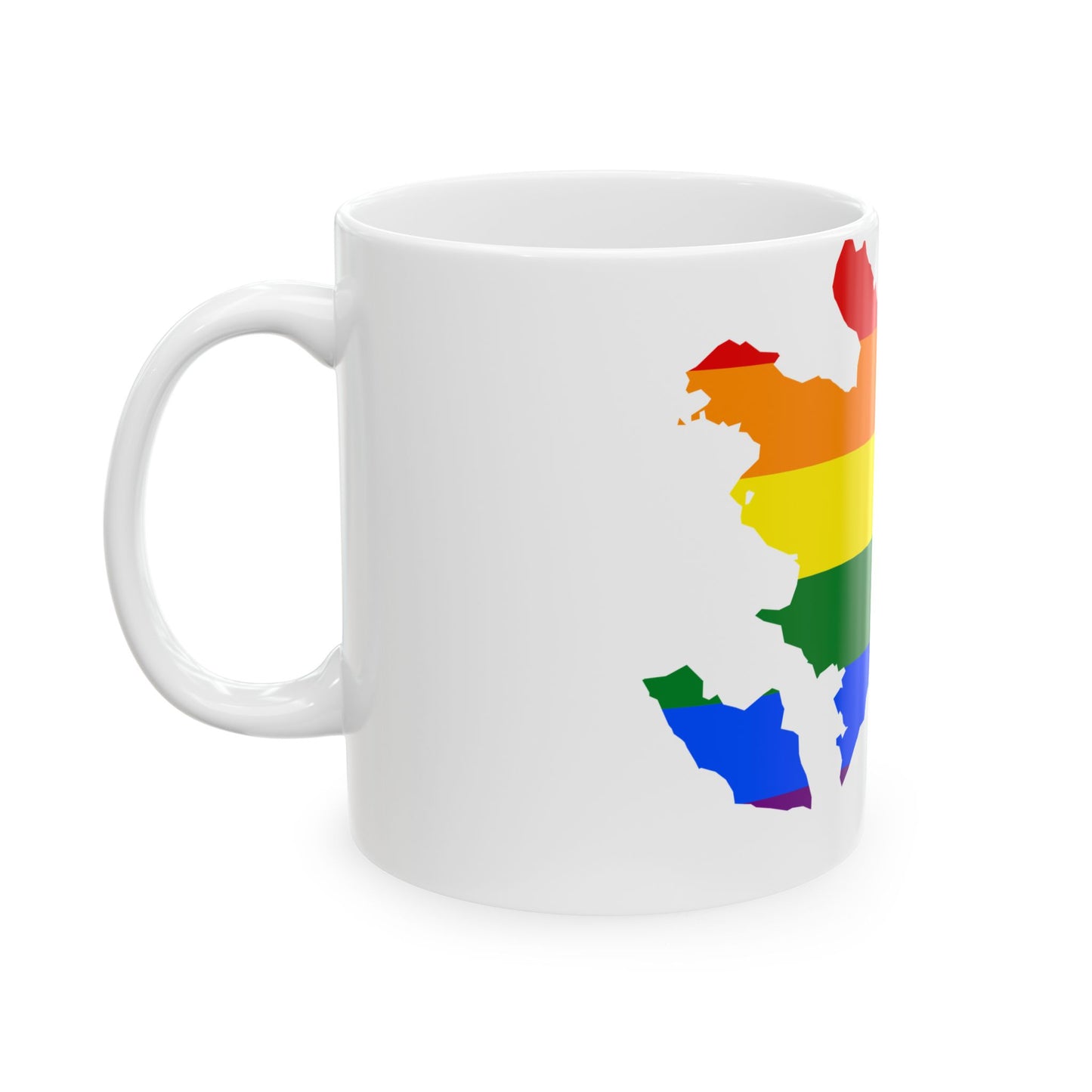LGBT flag map of Azerbaijan (Azerbaijan) White Coffee Mug-Go Mug Yourself