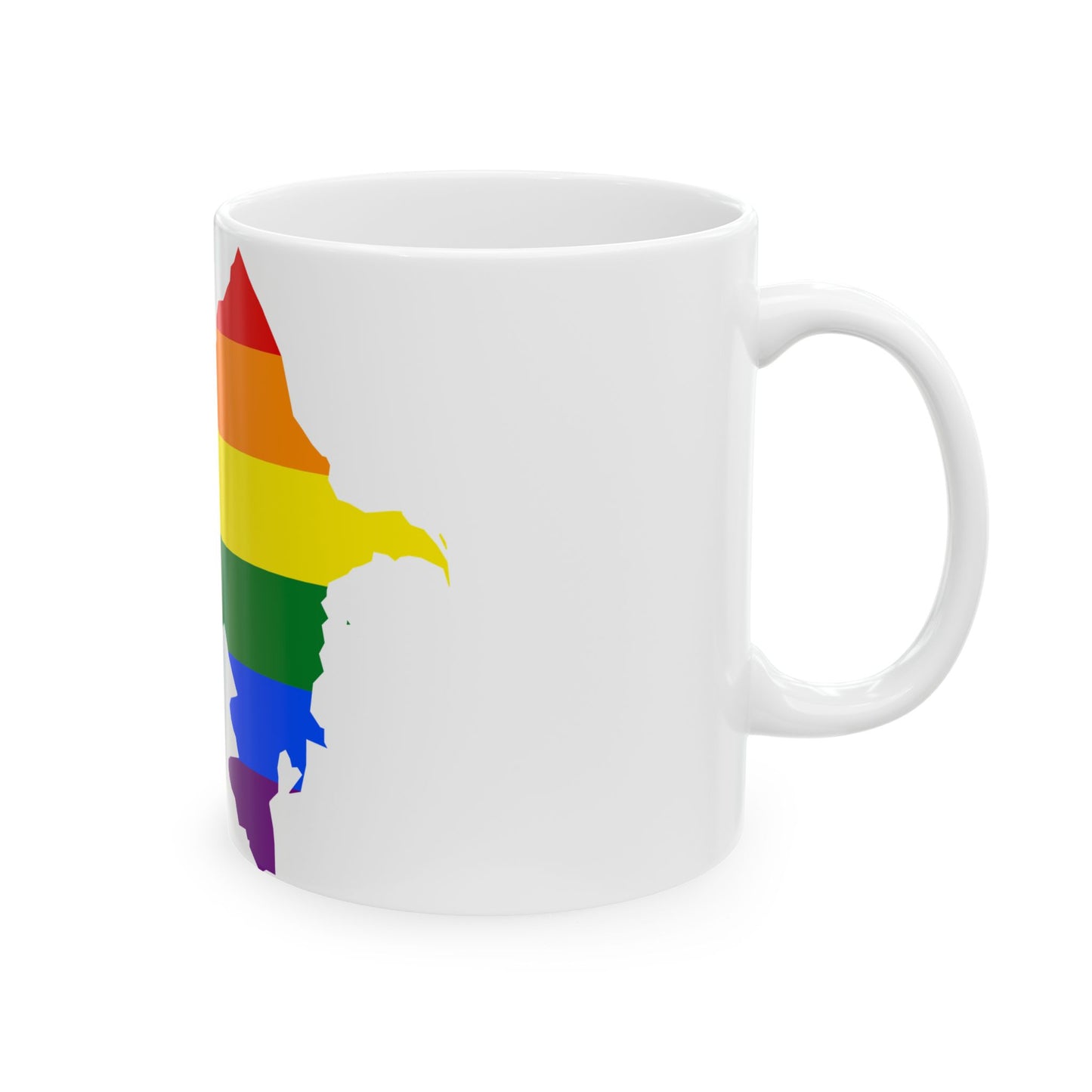 LGBT flag map of Azerbaijan (Azerbaijan) White Coffee Mug-Go Mug Yourself