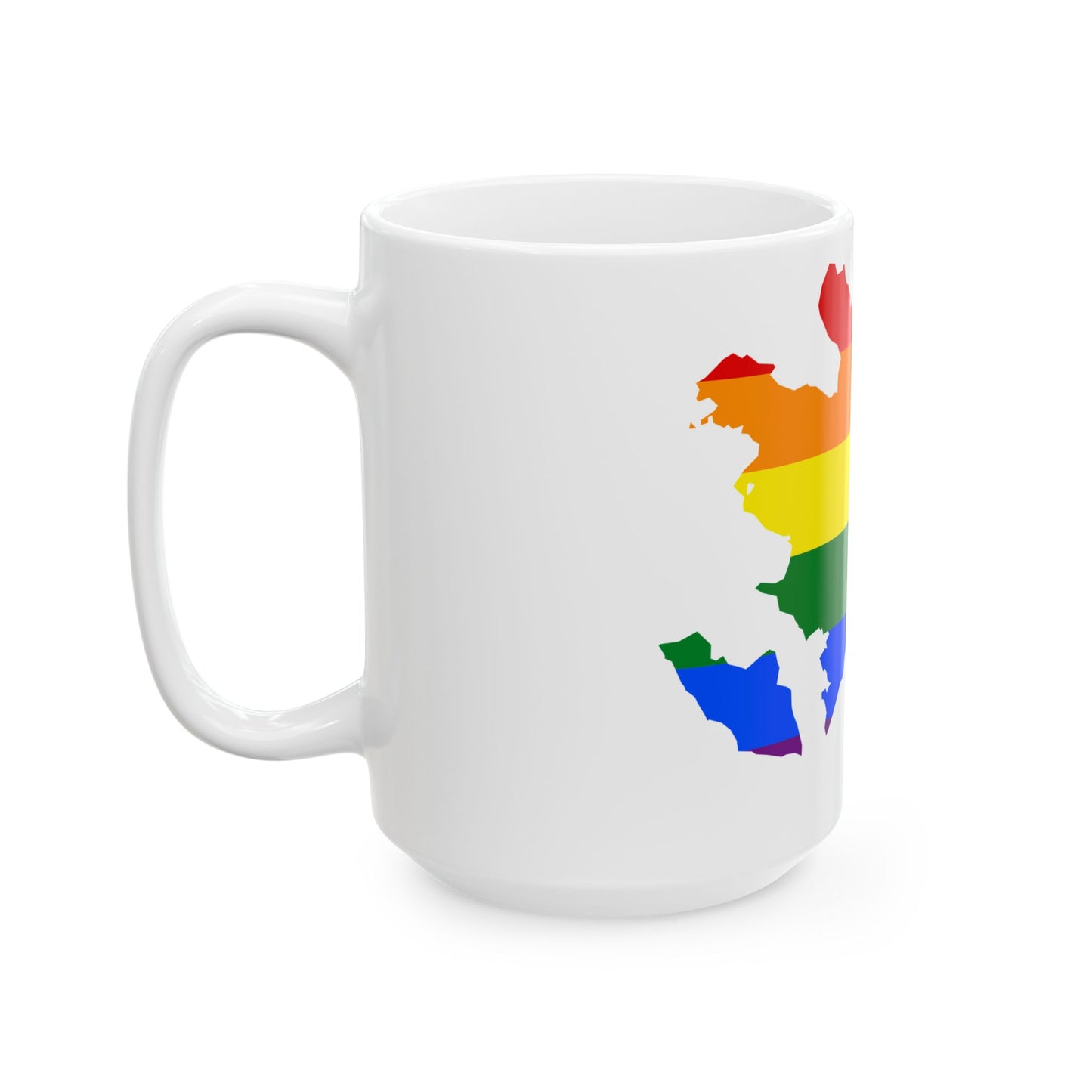 LGBT flag map of Azerbaijan (Azerbaijan) White Coffee Mug-Go Mug Yourself
