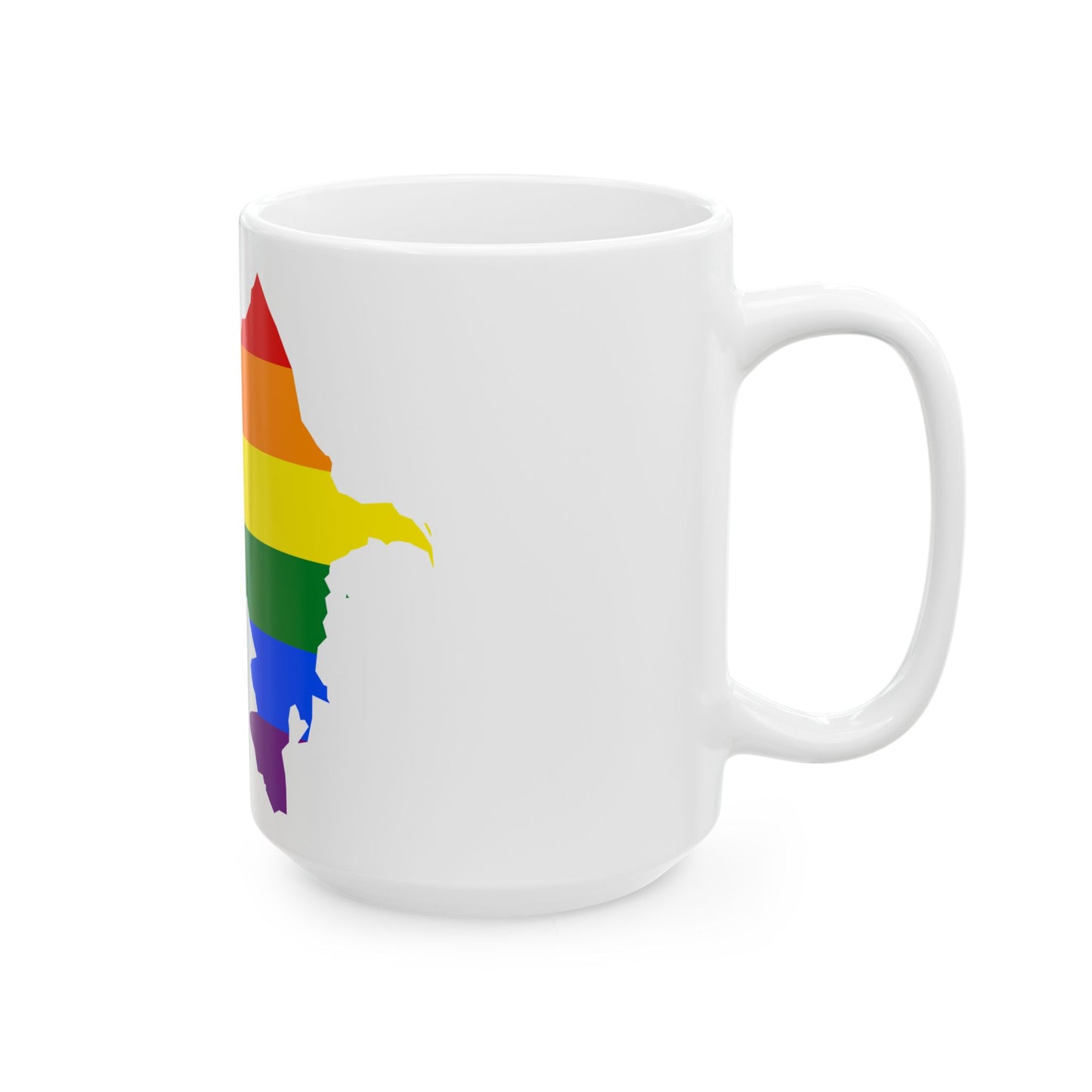 LGBT flag map of Azerbaijan (Azerbaijan) White Coffee Mug-Go Mug Yourself