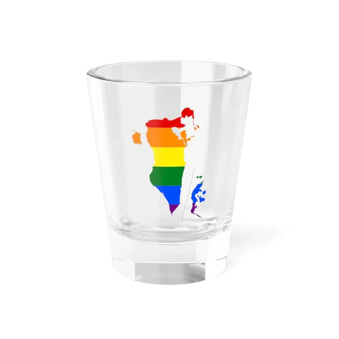 LGBT flag map of Bahrain (Bahrain) Shot Glass 1.5oz 1.5oz - Go Mug Yourself