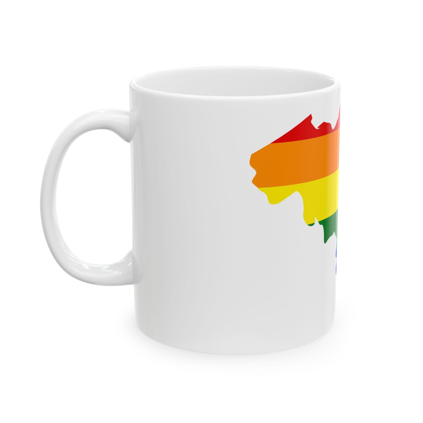 LGBT flag map of Belgium (Belgium) White Coffee Mug-Go Mug Yourself