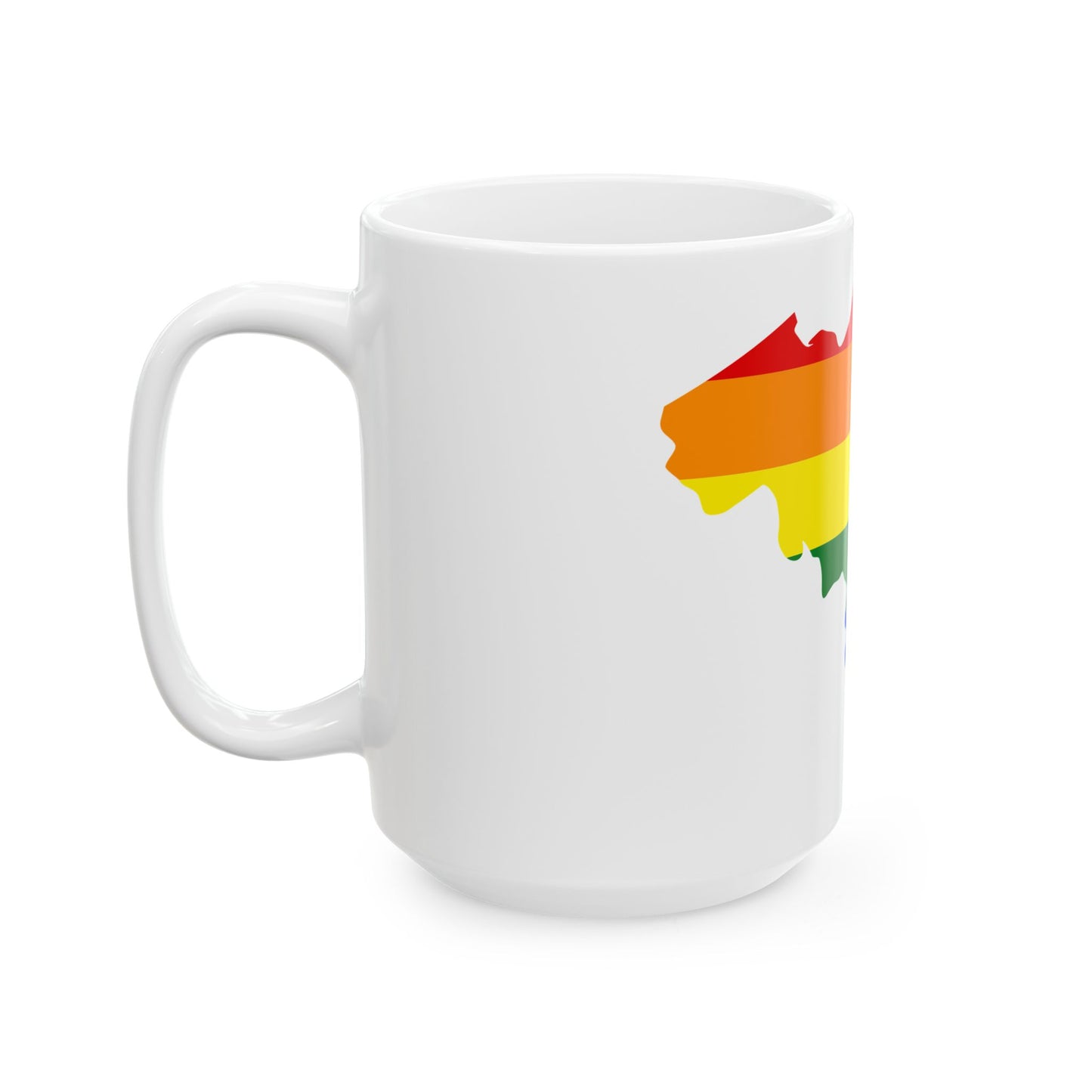 LGBT flag map of Belgium (Belgium) White Coffee Mug-Go Mug Yourself
