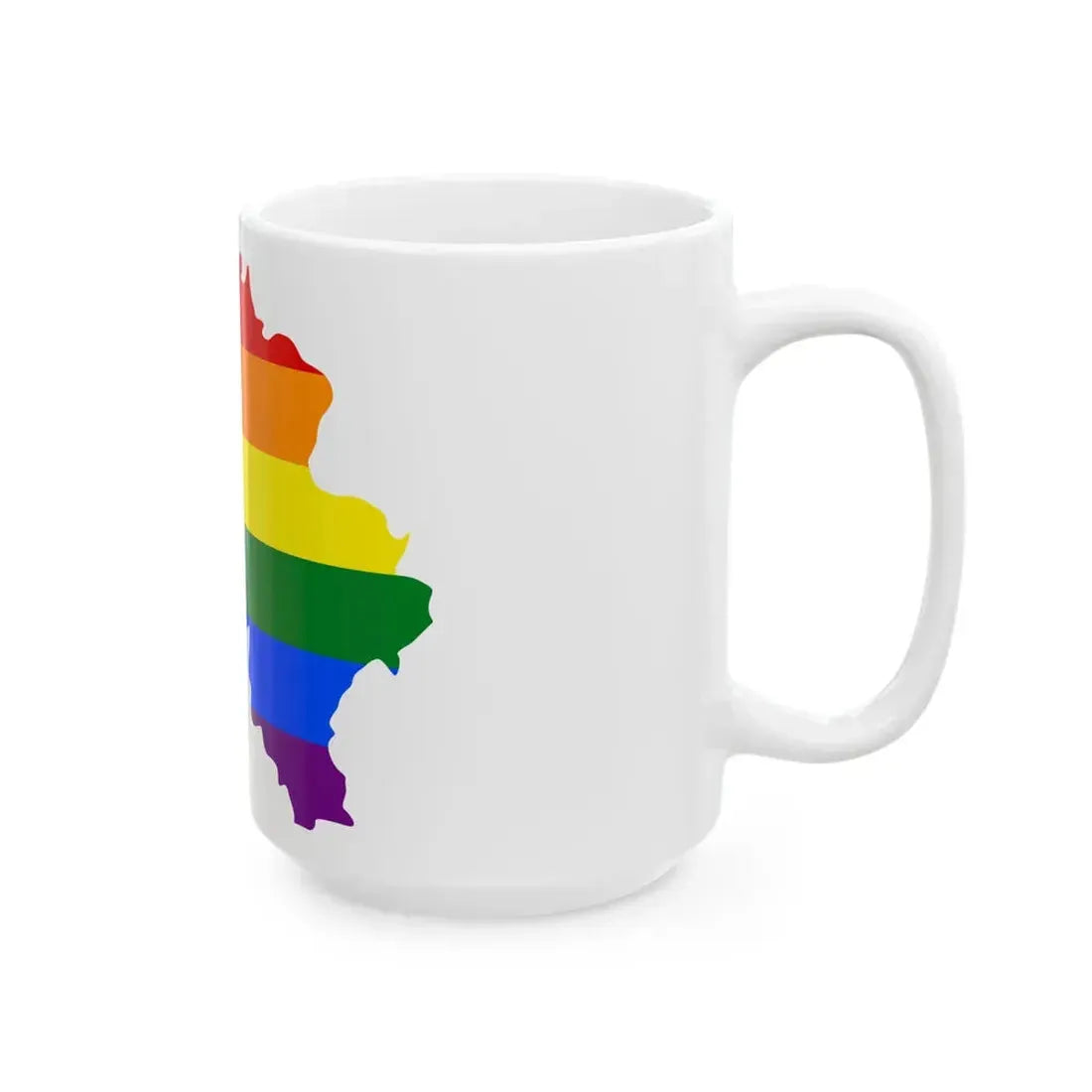 LGBT flag map of Belgium (Belgium) White Coffee Mug - Go Mug Yourself