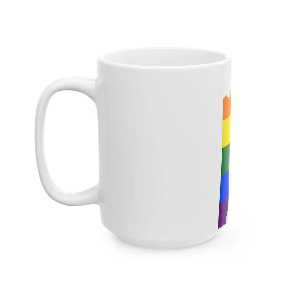 LGBT flag map of Belize (Belize) White Coffee Mug - Go Mug Yourself