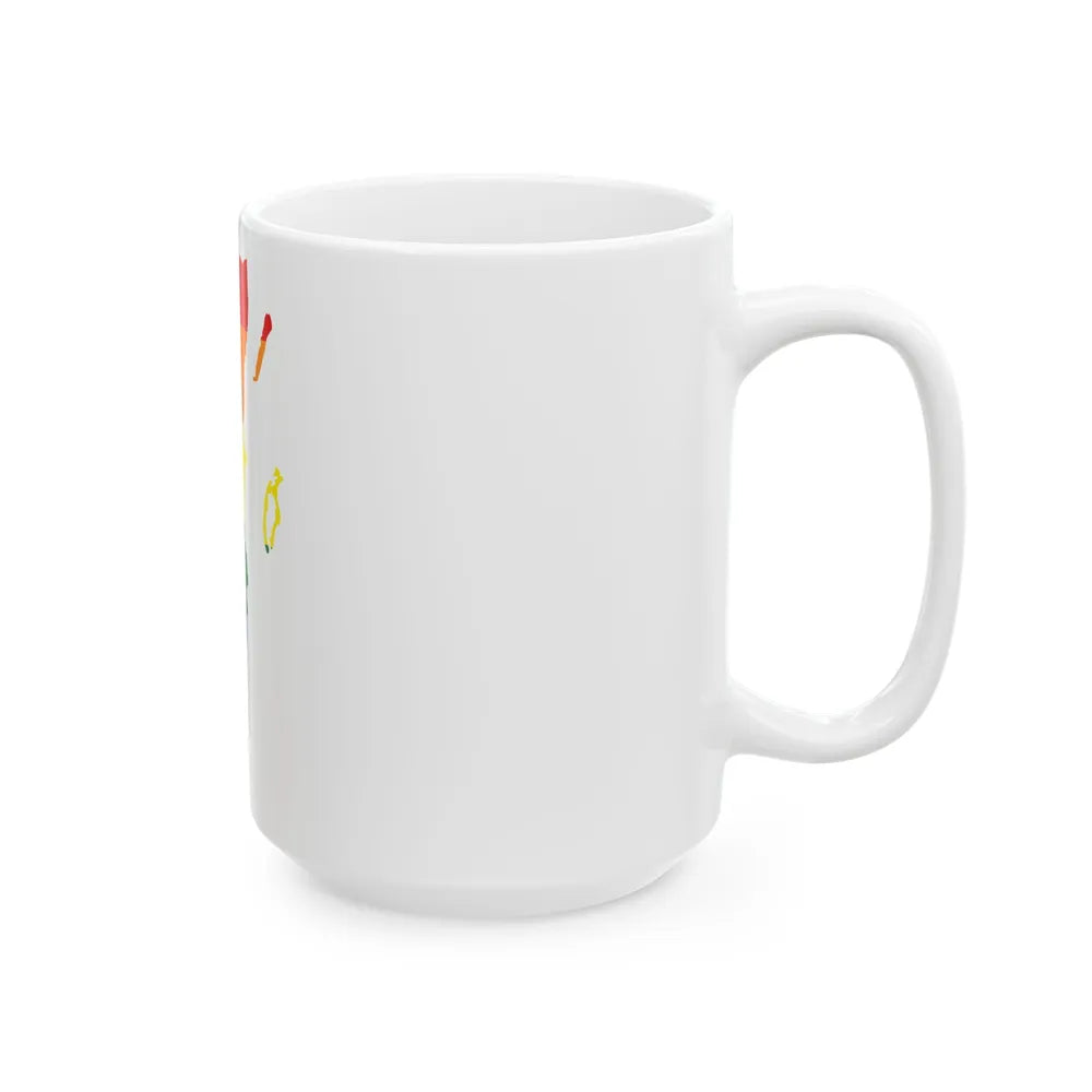 LGBT flag map of Belize (Belize) White Coffee Mug - Go Mug Yourself