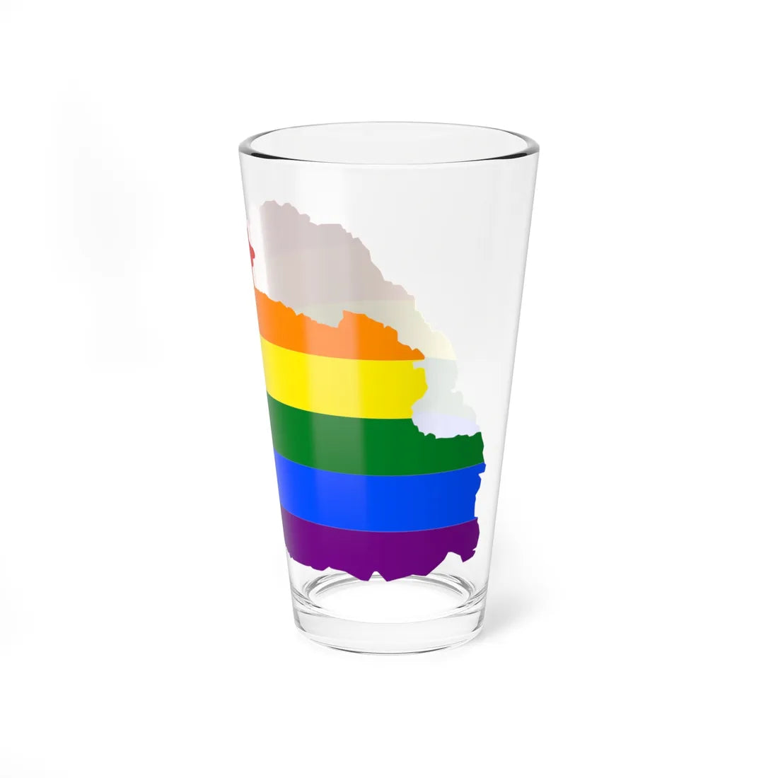 LGBT flag map of Bhutan (Bhutan) Pint Glass 16oz - Go Mug Yourself