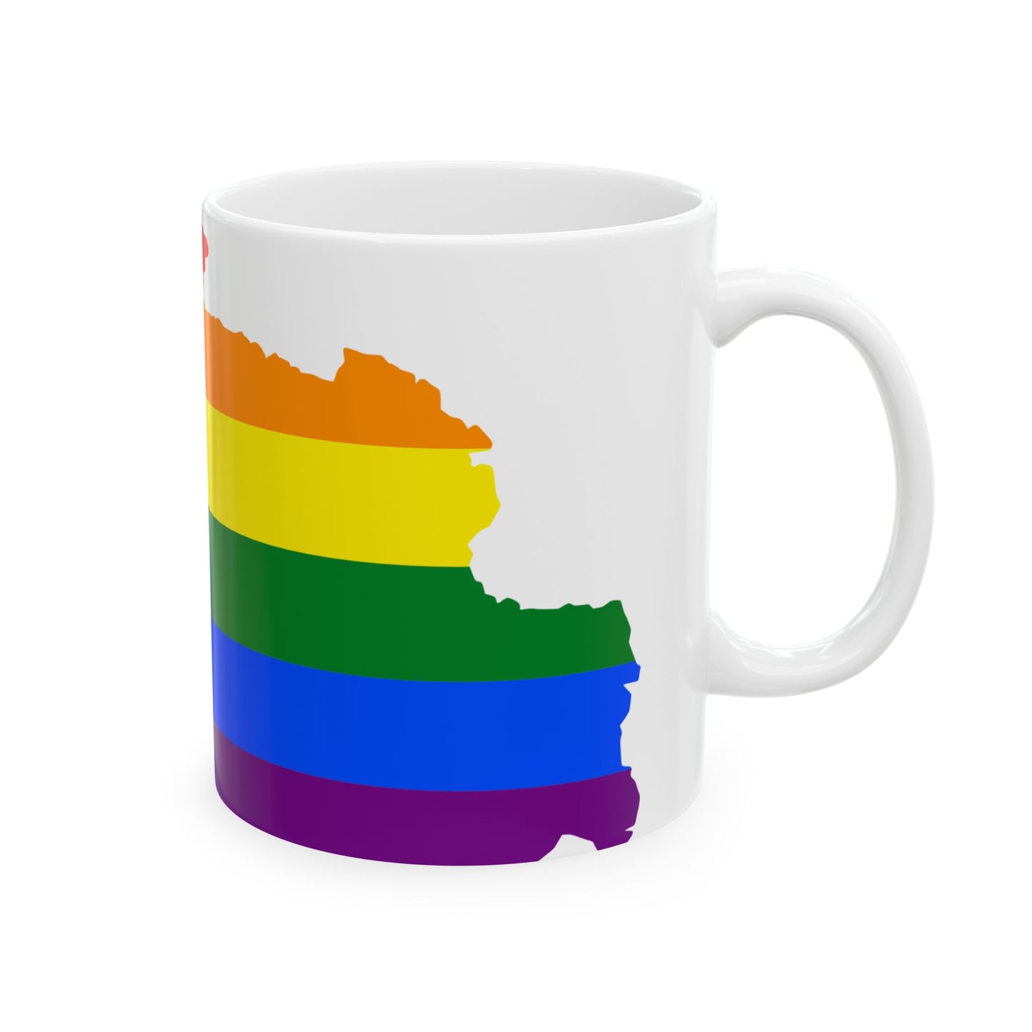 LGBT flag map of Bhutan (Bhutan) White Coffee Mug-Go Mug Yourself