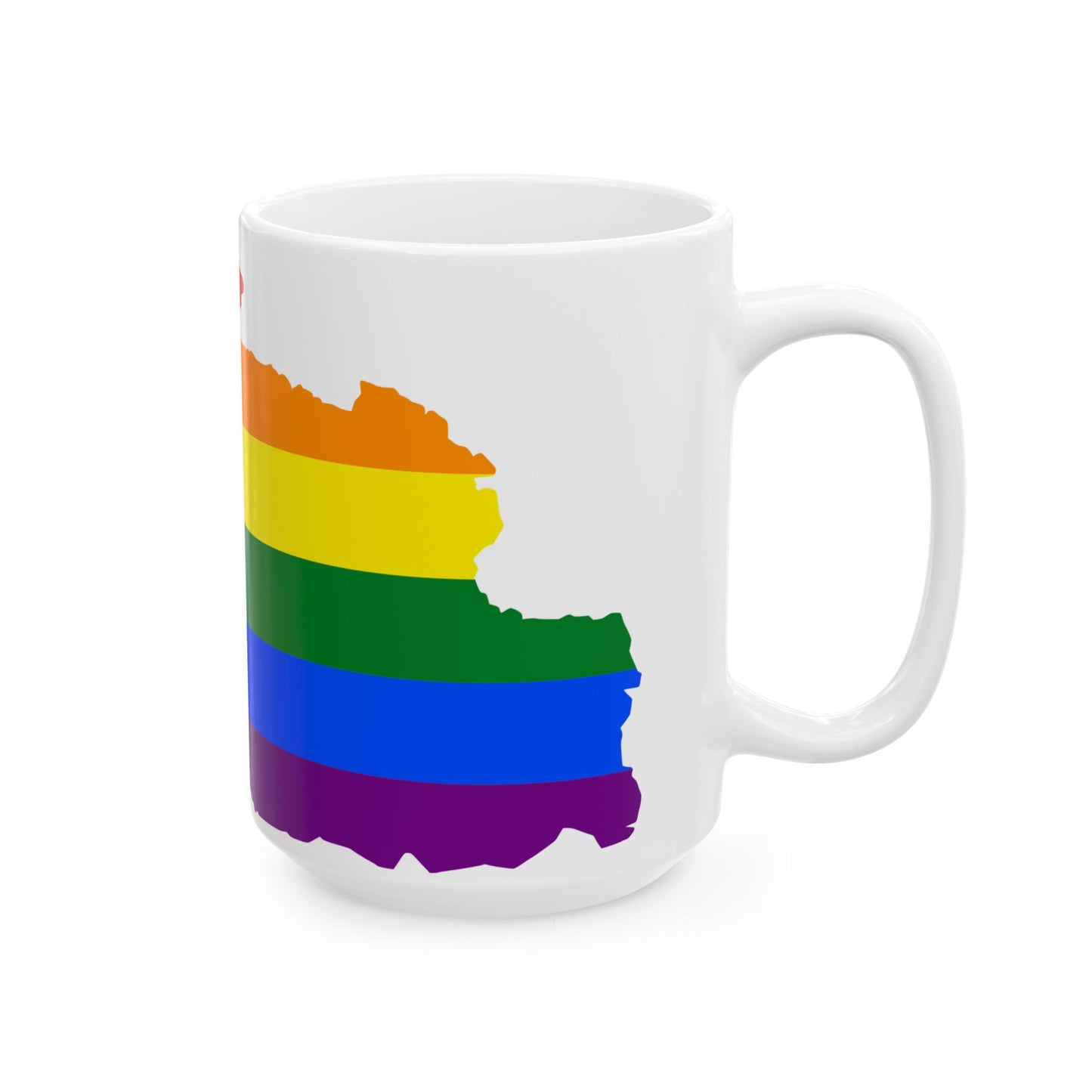 LGBT flag map of Bhutan (Bhutan) White Coffee Mug-Go Mug Yourself