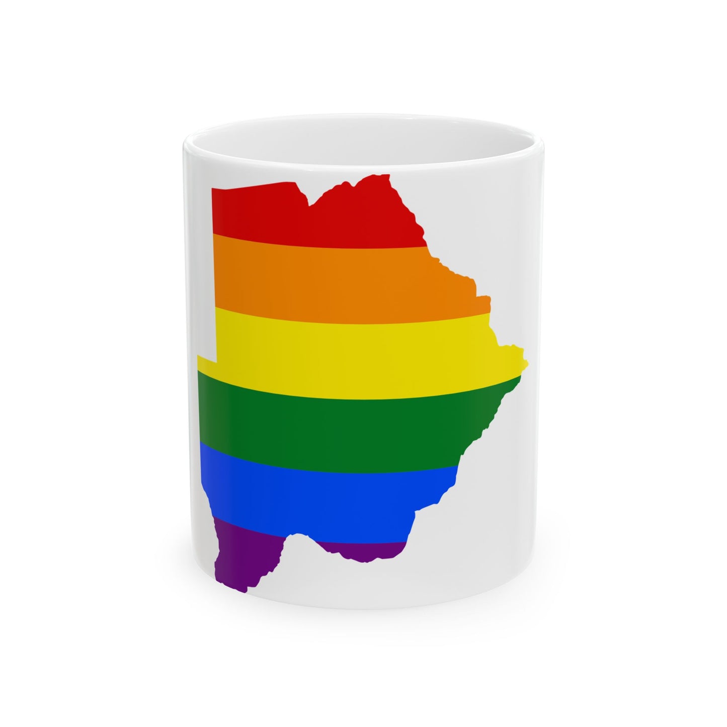 LGBT flag map of Botswana (Botswana) White Coffee Mug-11oz-Go Mug Yourself