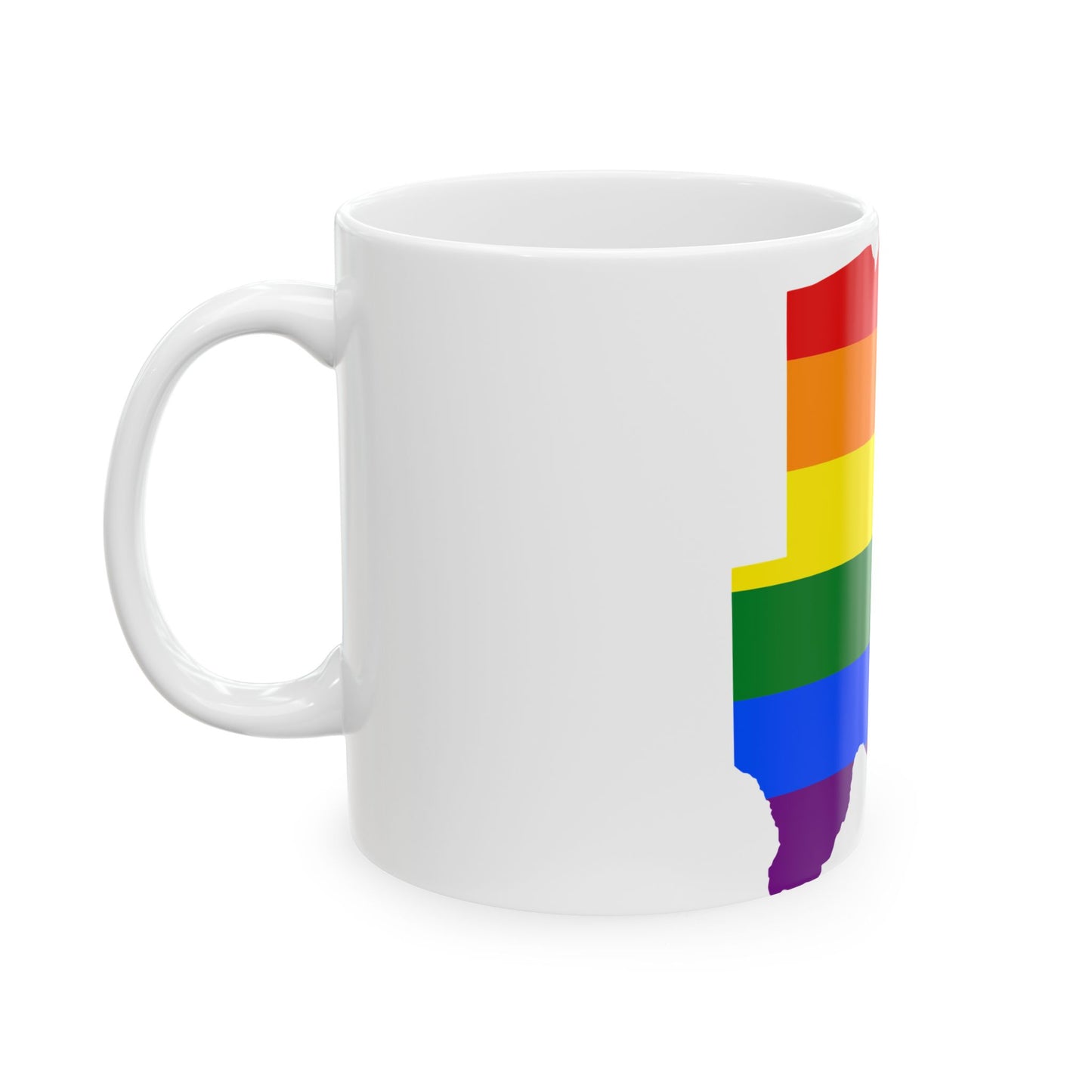 LGBT flag map of Botswana (Botswana) White Coffee Mug-Go Mug Yourself